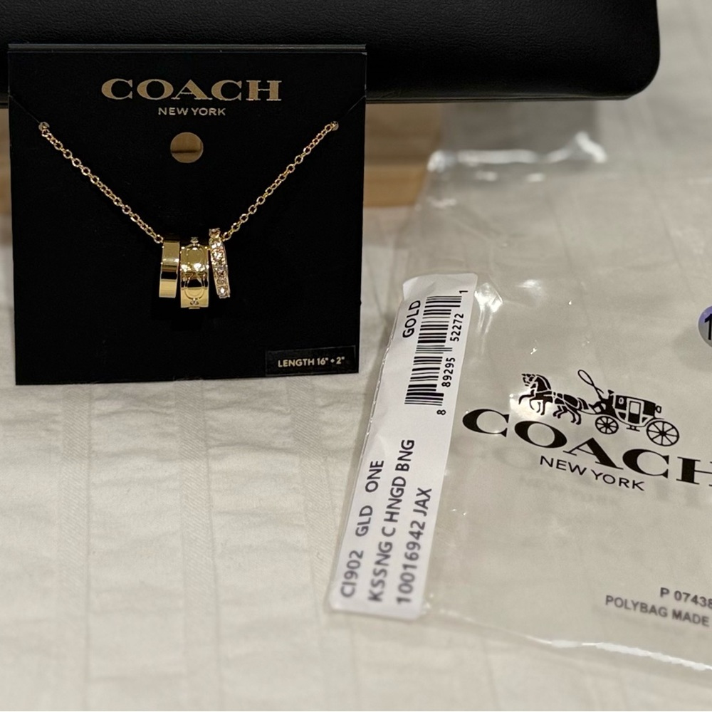 Coach Gold and Silver Pendant Necklace